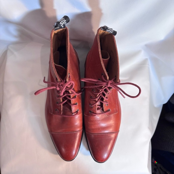 JOHN FLUEVOG Sz 9 The Gateway Lace Up Boots Leather Cognac Made in Vietnam - Picture 2 of 16